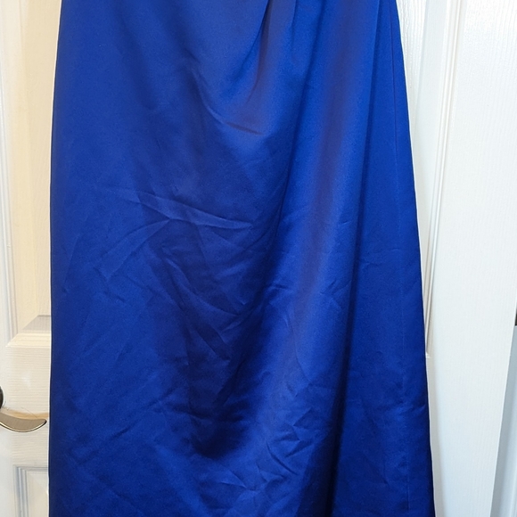 NWT Alfred Angelo strapless blue formal homecoming faux wrap maxi long dress 4 - Picture 10 of 12